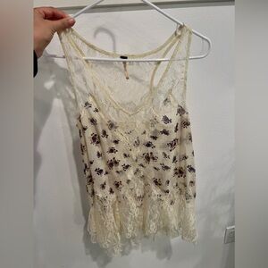 Free People Lace Floral Top